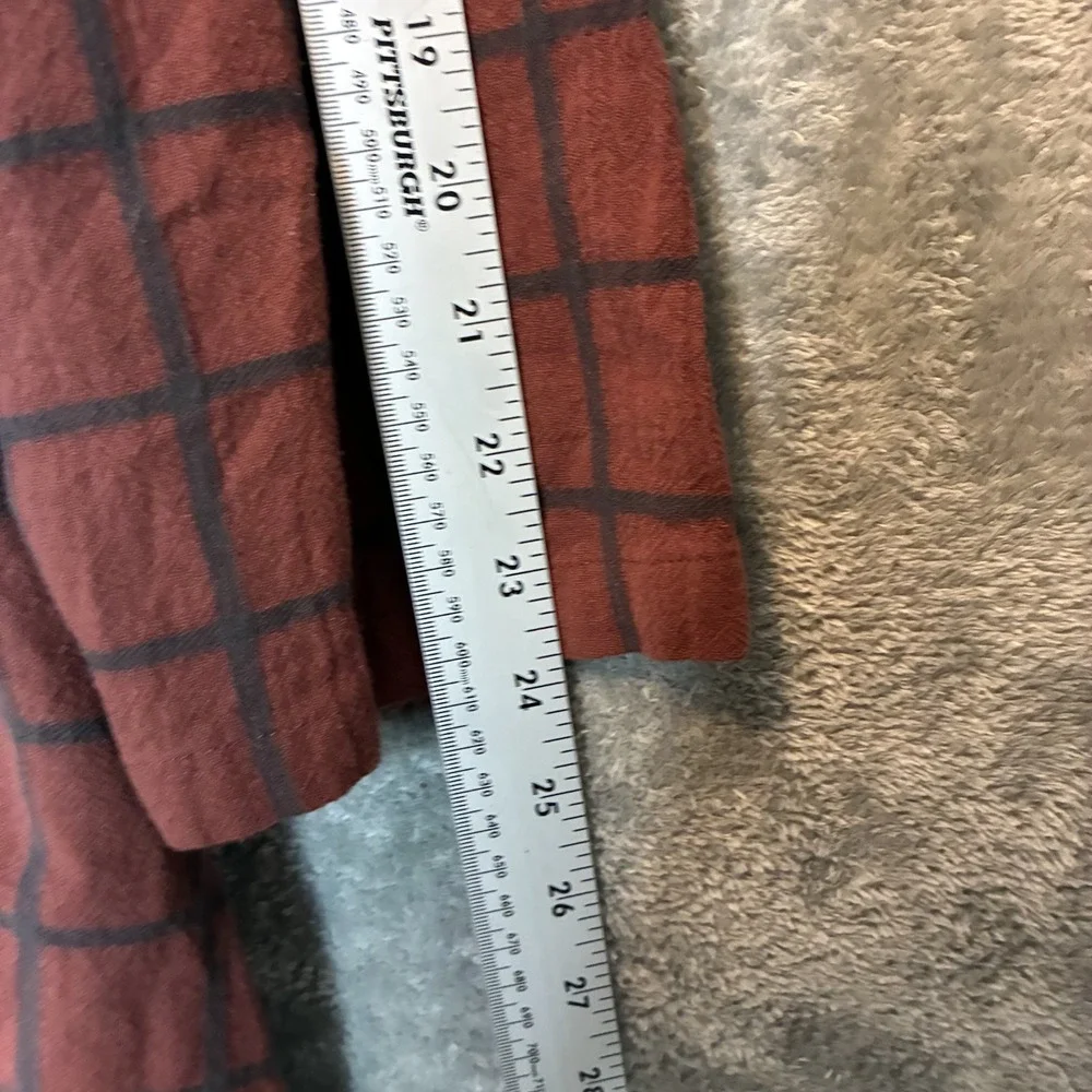 Womens Grid Plaid Midi Dress XL* Lagenlook Layered Artsy Mori Kei Earthy Neutral